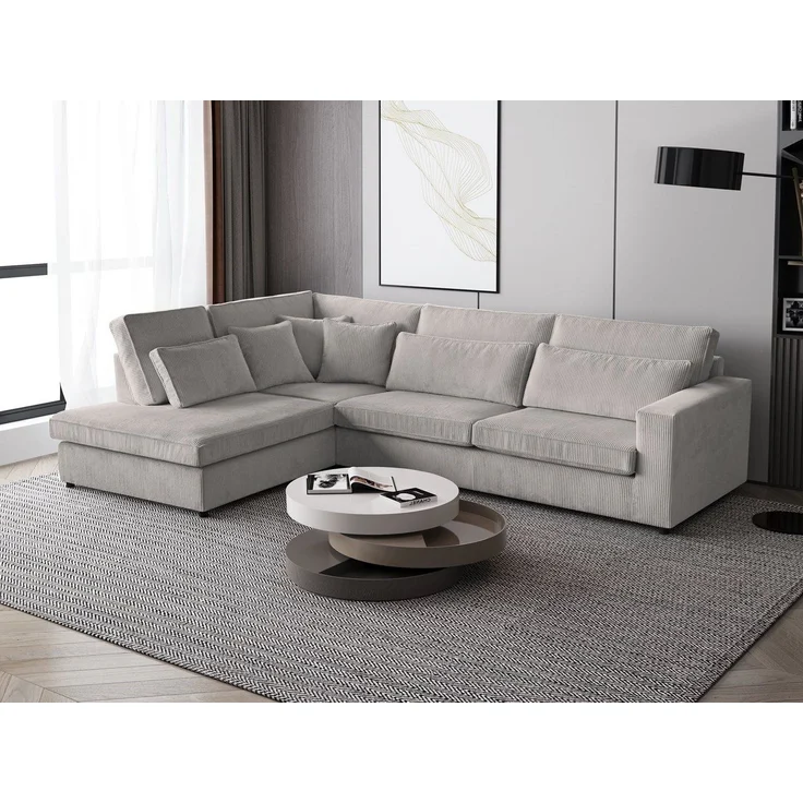 Beautysofa Ecksofa mit dekorativen Kissen PARMA, im modernes Design, klassische Polsterecke inklusive Wellenfedern – Bild 5