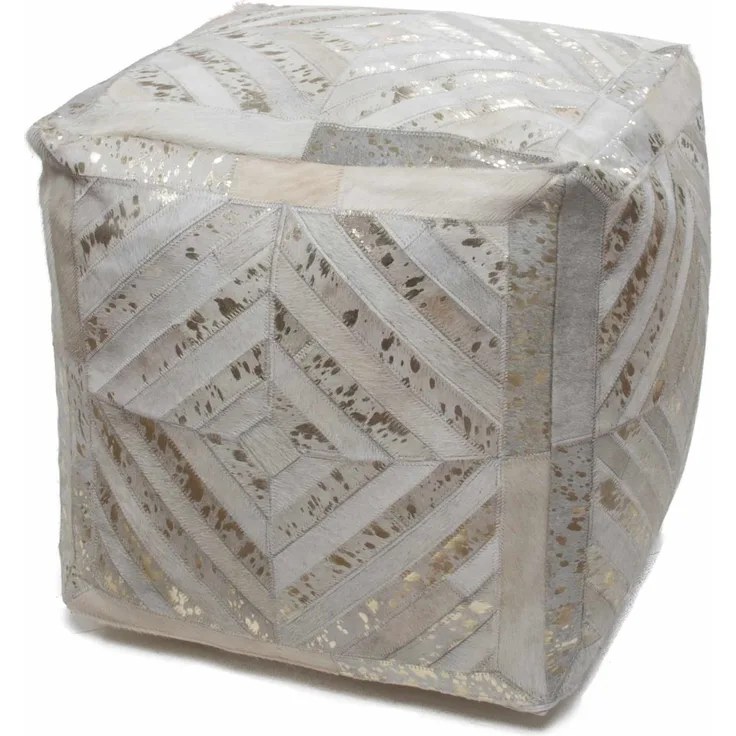 Spark Pouf 410 Elfenbein / Gold 45cm x 45cm