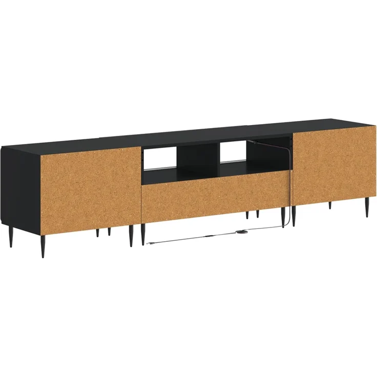 vidaXL 3-teiliges LED TV Regal ZWOLLE Schwarz Holzwerkstoff 3416514 – Bild 6