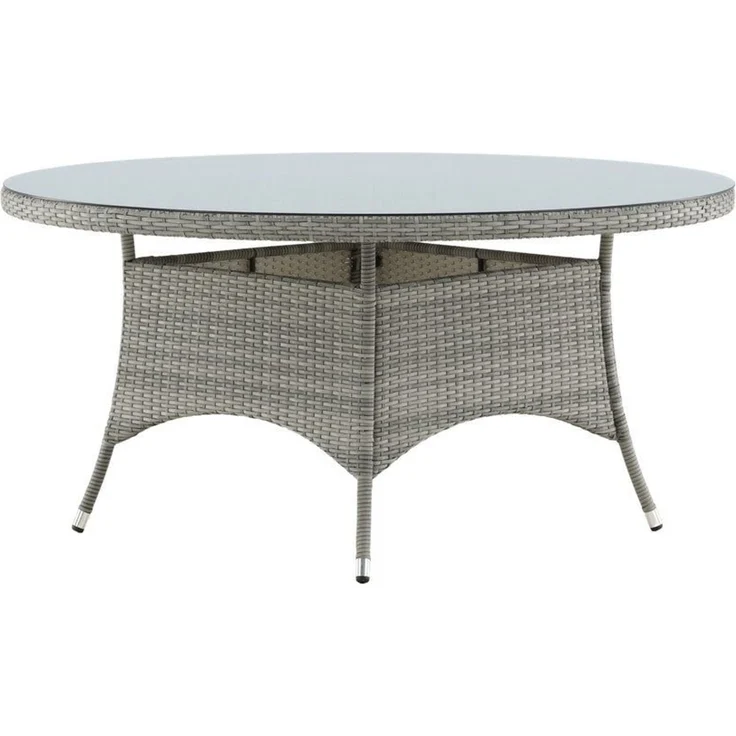 Luxusbetten24 Gartentisch Eluno, mit einem Untergestell aus strapazierfähigem Kunst-Rattan – Bild 1