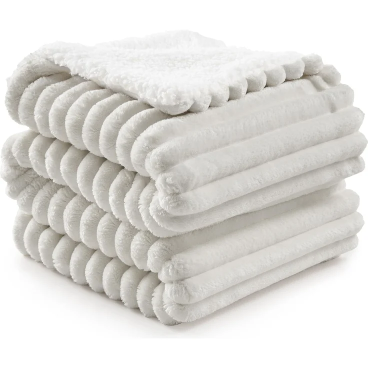 BEDELITE warme Decke Sherpa Kuscheldecke Flauschig Perlengrau XXL 220x240 | dicke Deko Fleecedecke, Cord Überwurf für Wohnzimmer und Schlafzimmer, weiche Wohndecke, Tagesdecke, das ideale Geschenk