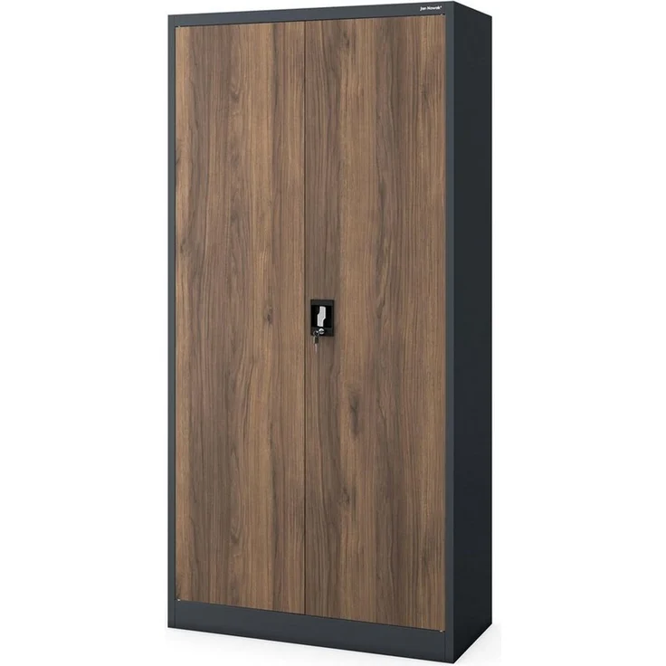 Jan Nowak Metallschrank abschließbar Multifunktionsschrank Büroschrank Aktenschrank Kleiderschrank mit Kleiderstange und Fächern, Stahl Schrank für Büro Kanzlei 185 x 90 x 45 cm – Bild 2