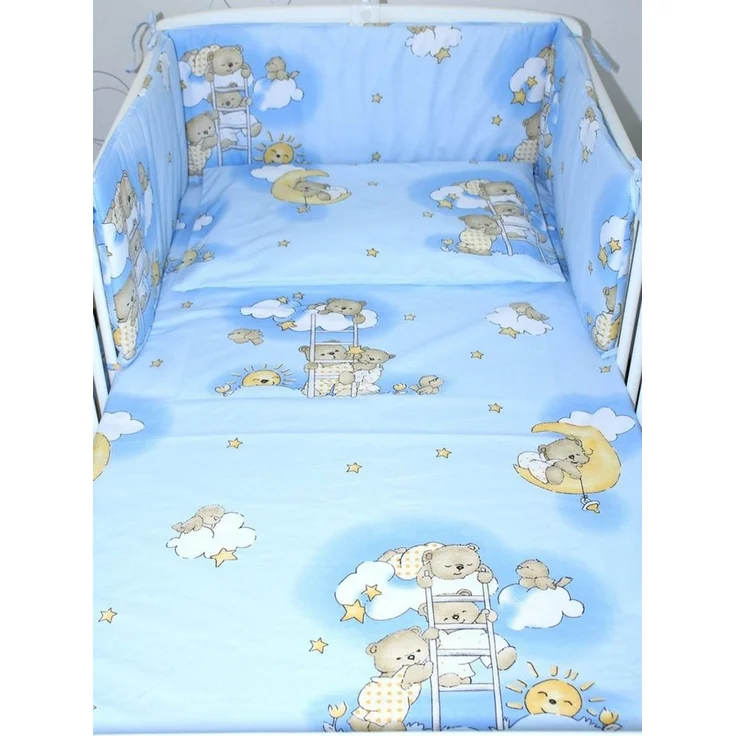 Primawela Babybettwäsche Baby Bettset- 6 teiliges Set mit Vollstoff Himmel Bettwäsche Nestchen – Bild 2