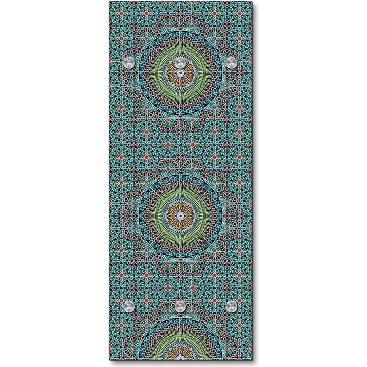 Queence Garderobe - "Cosmic" Druck auf hochwertigem Arcylglas inkl. Edelstahlhaken und Aufhängung, Format: 50x120cm