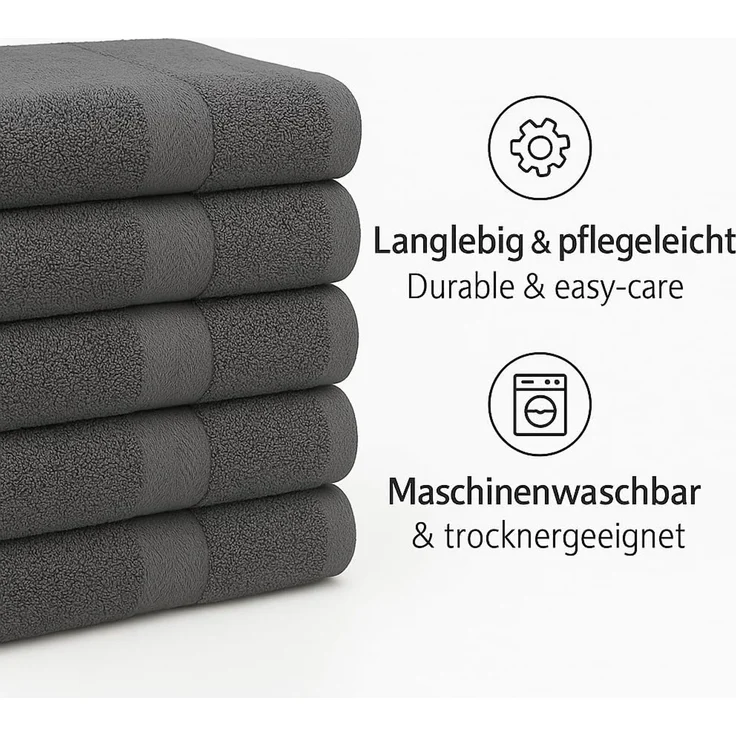 Betz Gästehandtuch 10 Stück Gästehandtücher Premium Farbe silbergrau und anthrazit, 100% Baumwolle (Set, 10-St) – Bild 6