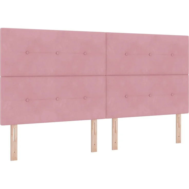 vidaXL Ottoman-Bett mit Matratze und LED Rosa 200 x 200 cm Samt 3458330 – Bild 5