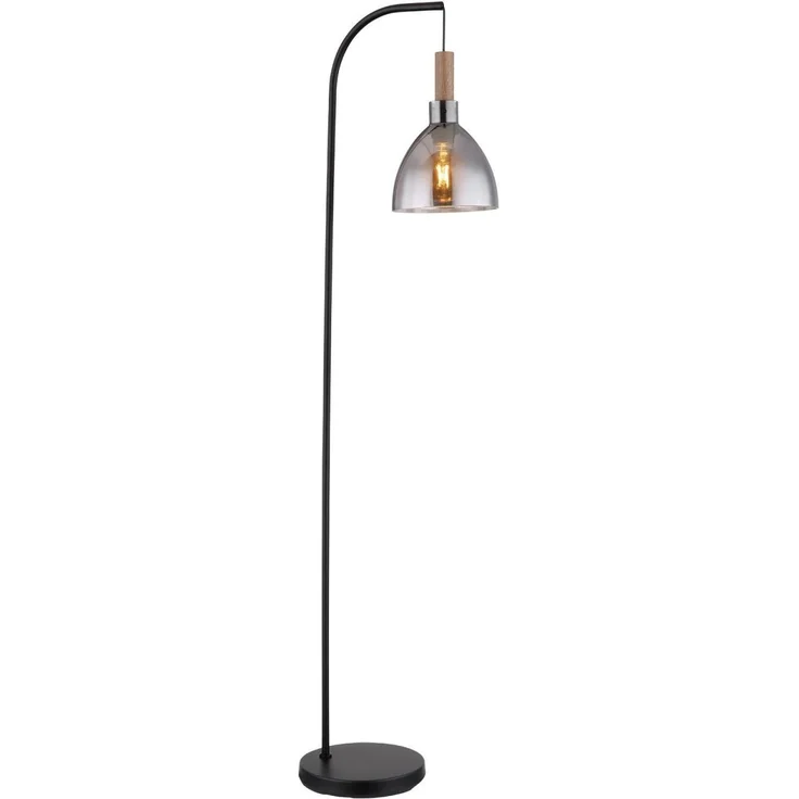 Stehleuchte Wohnzimmer Rauchglas Stehlampe Schwarz Standleuchte Standleuchte – Bild 3
