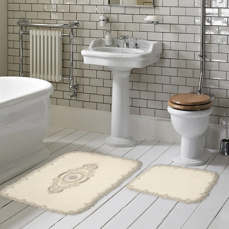 Mijolnir 'Selonya D - Cream' Badematten-Set (2-teilig), Creme – Bild 1
