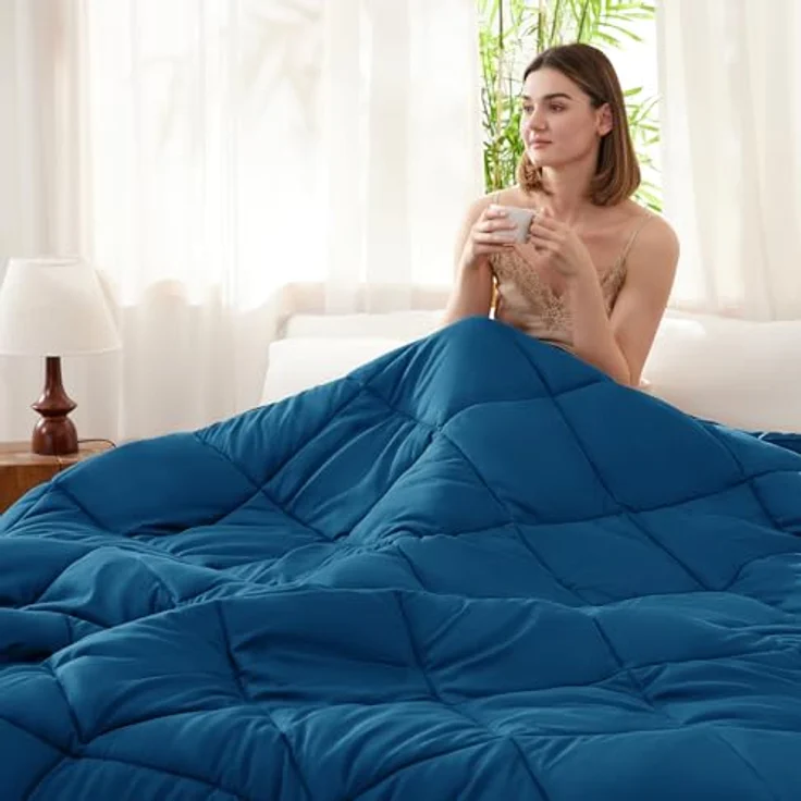 WAVVE Bettdecke 240x260 cm Ganzjahresdecke 4 Jahreszeiten, Steppdecke 300gsm Mikrofaser 260x240, Super Weiche Zudecke Schlafdecke Atmungsaktive 240x260 cm Türkis – Bild 3