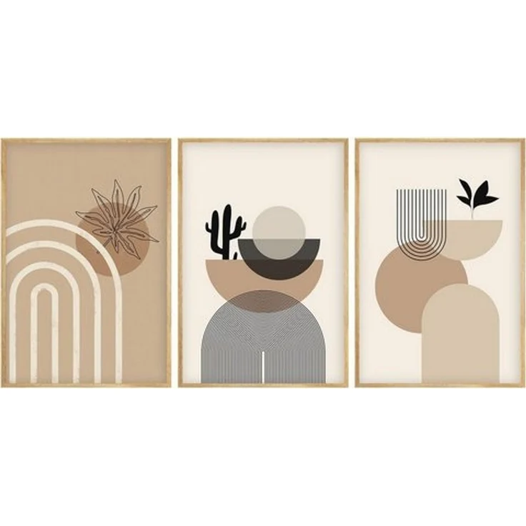 Wallity Leinwandbild Painting: 100% MDF (Thickness: 3 mm), 50 x 35 cm (3 Pieces) E4055, (3 St) – Bild 3