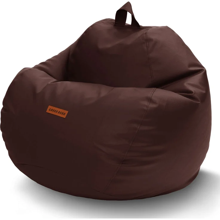 Green Bean® Sitzsack aus Kunstleder mit EPS Perlen Füllung - 90 x 70 cm - Bean Bag - - Dunkelbraun – Bild 1