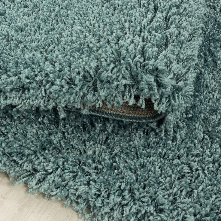 Carpetsale24 Shaggy Hochflor Teppich Wohnzimmer 120x170 cm Aqua Blau - Modern Flauschiger Teppich Extra Weich, Pflegeleicht und Einfarbig - Ideal als Teppich für Schlafzimmer, Esszimmer und Küche – Bild 4