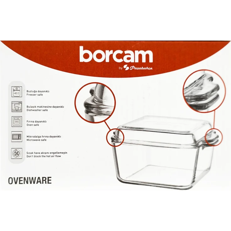 Pasabahce Borcam für Airfryer 1L - Quadratische Kasserolle mit Deckel – Bild 8