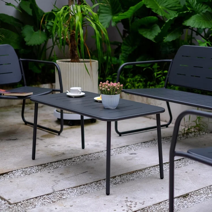 Gartenmöbelset Andria Stahl 4-tlg. Anthrazitgrau [casa. pro] – Bild 2