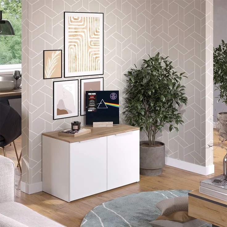 Vicco 'Wido' Kommode mit 2 Türen, Holzspannplatte weiß, 80 x 50 x 40 cm – Bild 4