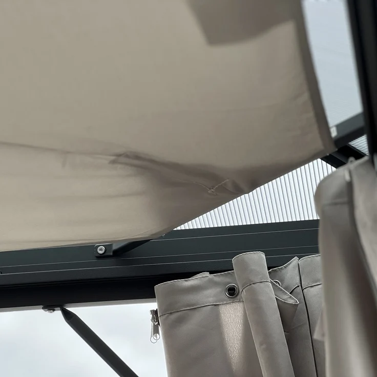 LECO Polyester-Sonnenschutzsegel, für PROFI-Pavillon, Polyester lichtgrau, 3,65x3 m – Bild 5