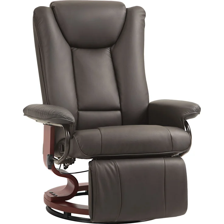 Wohnora-Relaxsessel mit Liegefunktion, drehbar, bis 150 kg, Kunstlederbezug, Stahlrahmen, Braun,H 1030cm x T 780cm x B 880cm – Bild 1