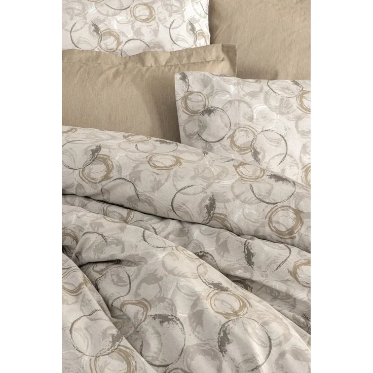 L'Essentiel Maison Bettwäsche Set Moil, In 6 Größen erhältlich, 100% COTTON RANFORCE, 2 teilig, Atmungsaktiv & Farbecht Biber Bettwäsche-Set in Beige – Bild 2
