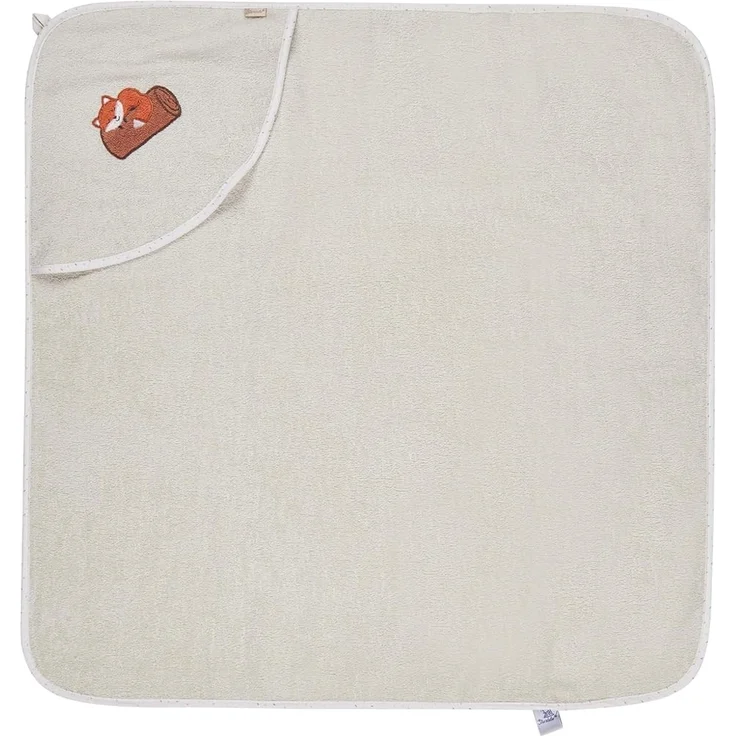 Sterntaler Kapuzenbadetuch Fuchs Filou 80x80 cm – Babyhandtuch mit Kapuze aus 100% Baumwolle, saugfähig & weich – Kinder Badetuch mit süßer Applikation – Unisex, lichtgrau – Bild 2