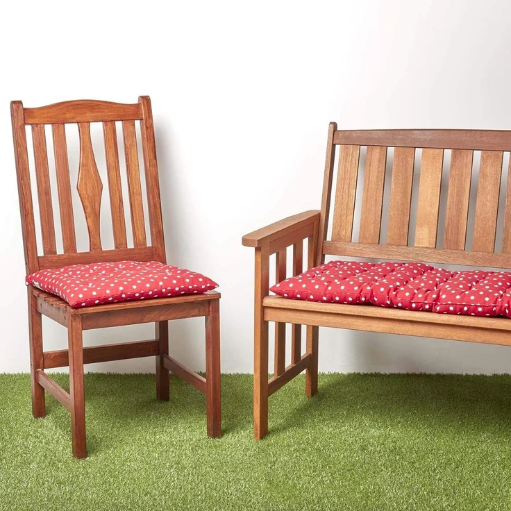 Homescapes Stuhlkissen 2-Sitzer Bankauflage, 100% Baumwolle, rot – Bild 6