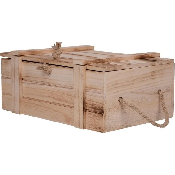 UNUS HOME Dekokiste Holzkisten geflammt mit Deckel und Seilgriffen (1 St, 1-teilig: Holzkiste mit Deckel geflammtes Holz 30x10x18,5 cm Griffe), Schatzkiste, Holzkasten, Truhe, Aufbewahrung, Geschenkbox, Holztruhe
