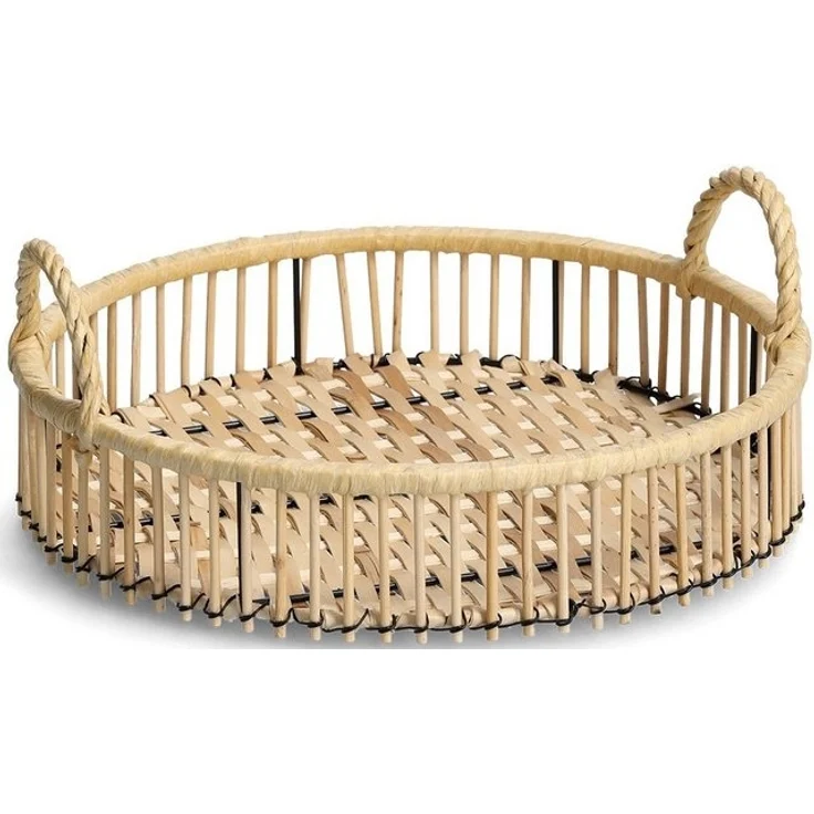 Zeller Present Tablett, Metall, Rattan, (1-tlg), Ø 32 cm – Bild 3