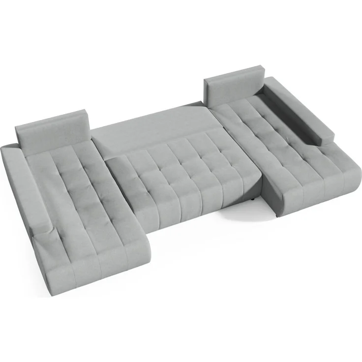 Wohnlandschaft Sofa mit Schlaffunktion VOGAR Stoff Aston Dunkelblau – Bild 3