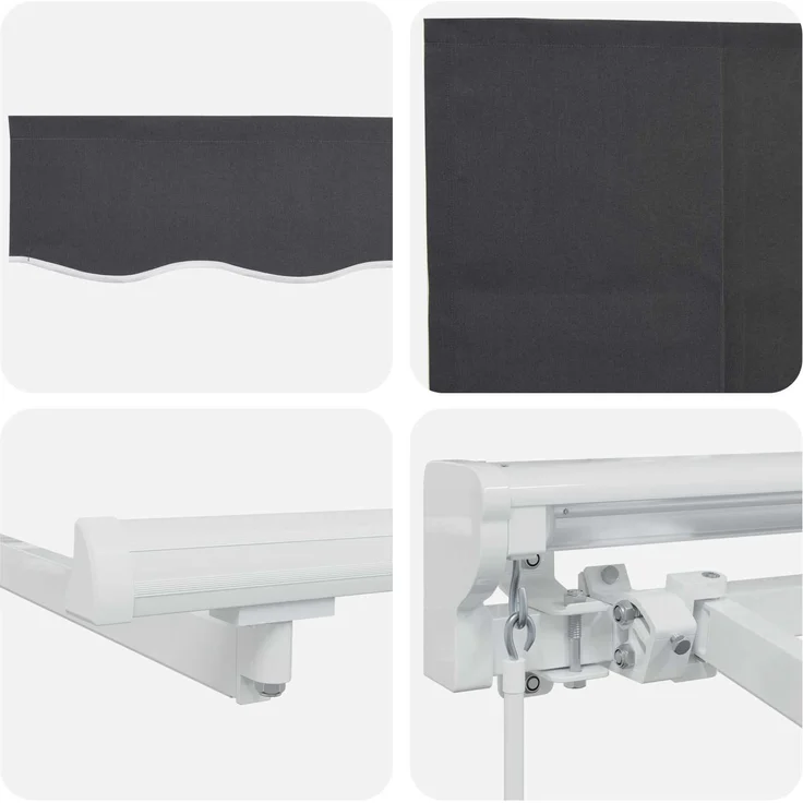 vidaXL Manueller Markisenrahmen mit LEDs Anthrazit 2,5x2 m 3420499 – Bild 6