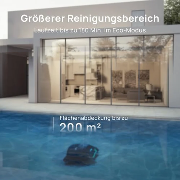 (Neues Modell) WYBOT C2 Vision-A Kabelloser Poolroboter Akku mit KI-Kamera, 8 Modi, starker Saugkraft, Dual-Filter, Wasserlinie, Poolroboter Akku Wand und Boden, App-Steuerung-schwarz dunkelgrün – Bild 9