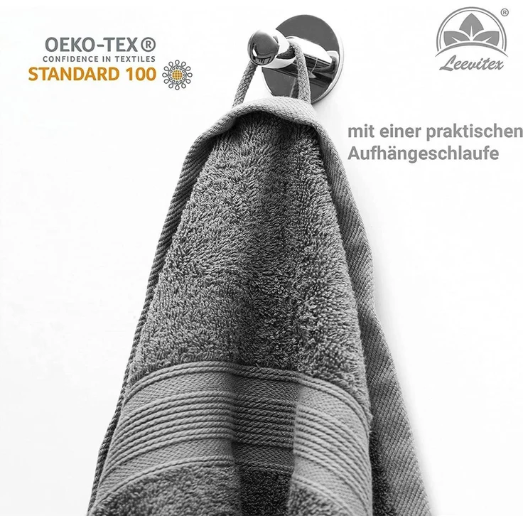 leevitex® Handtücher 4er-Set, 50 × 100 cm, aus 100% Baumwolle, Frottee (Set, 4-St), OEKO-TEX® STANDARD 100 zertifiziert und hochwertig verarbeitet – Bild 4
