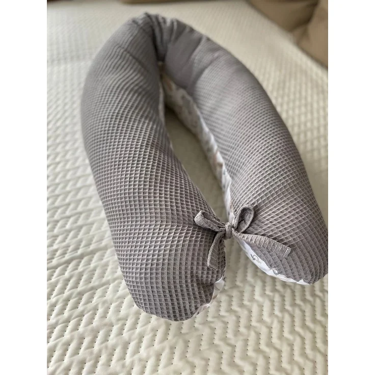 Loolay Stillkissen WAFFELPIQUE HASE Kissen Seitenschläferkissen Schwangerschaftskissen, 170 o. 190 cm Kissen + BEZUG (abnehmbar) HASE Beige Weiss WAFFEL Rosa, Grau, Minze, Weiß, M/ L u. L/ XL - perfekt Auswahl für Schwanger Seitenschläfer Schlafen!, PR... – Bild 3