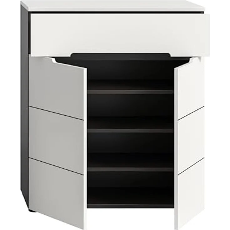 Schuhkommode (B/H/T: 80x94x37 cm) in weiß Nachbildung – Bild 4