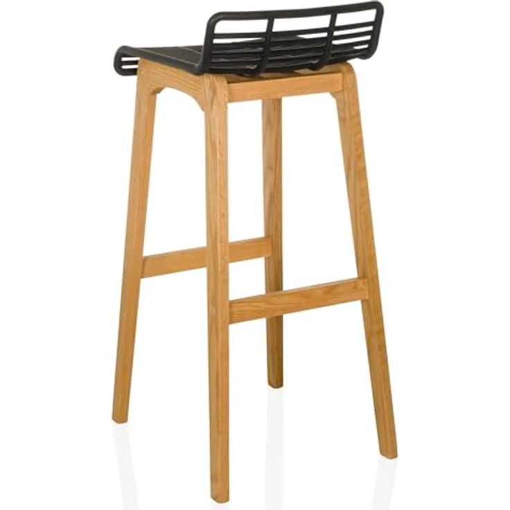 Hjh Office Barhocker Lonso W, Massivholz mit Gitteroptik Sitzfläche, Japandi-Stil – Bild 9