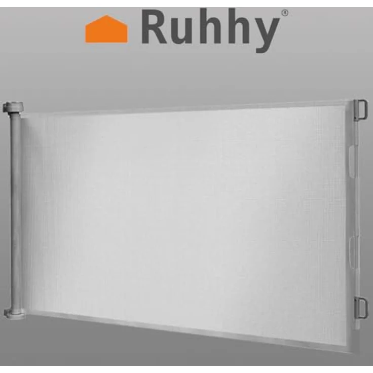 Treppenschutzgitter ausziehbar 13-140cm Rollgitter Höhe 85cm Absperrgitter 19380, Farbe:Grau-Grey – Bild 9