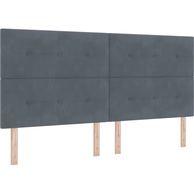 vidaXL LED-Speicherbett mit Matratze Dunkelgrau 200 x 200 cm Samt 3460153 – Bild 5