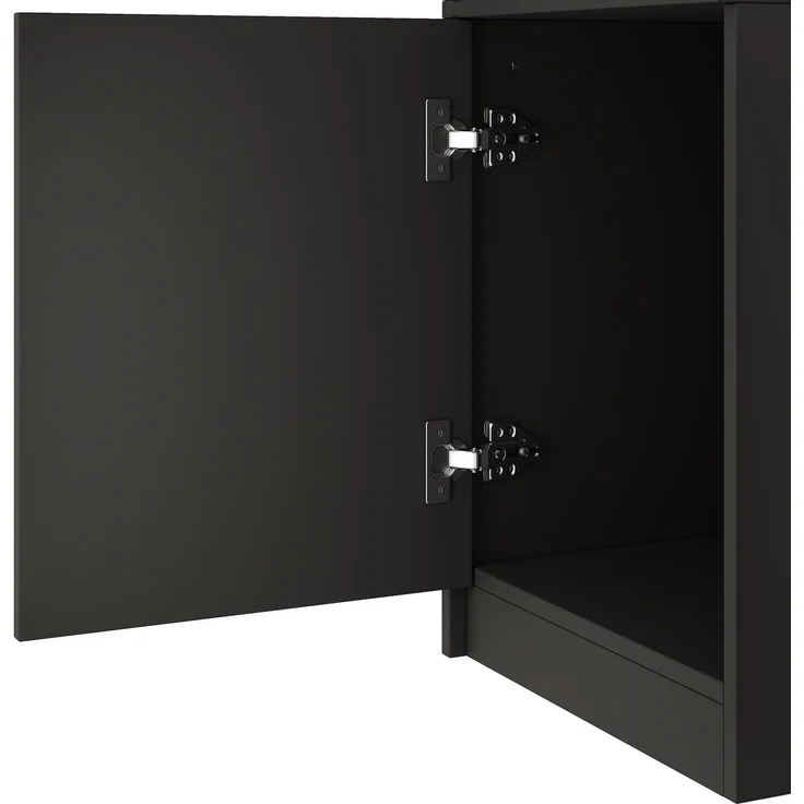 DESVIAE Regal Eckvitrine Schwarz aus Spanplatte – 40x160x40 cm – LED-Beleuchtung, App-Steuerung – Bild 8