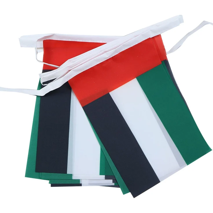 AZ FLAG - Fahnenkette Vereinigte Arabische Emirate 6 Meter Mit 20 Flaggen - 21x14 cm - Vereinigte Arabische Emirate Girlande Flaggenkette 14x21 Cm