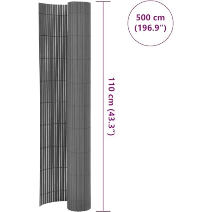 Gartenzaun Doppelseitig 110x500 cm Grau 317165 – Bild 3