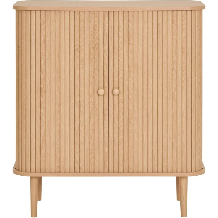 Kommode >Nikko< 2 Lammelen-Schiebetüren, 1 Boden, in eichefarbig - 40x87x80 (BxHxT)