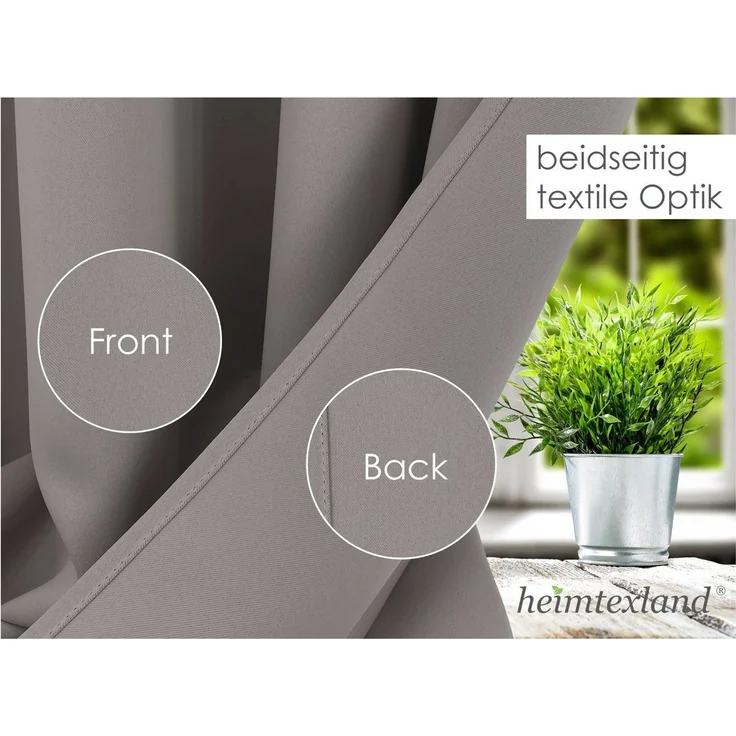 heimtexland Verdunkelungsvorhang Thermo Verdunkelungsgardinen Ösenschal Vorhänge (2 St), Ösen, verdunkelnd, Verdunkelungsstoff, blickdicht, Sonnenschutz, Verdunklung, Kälteisolierung, Schalldämmung – Bild 4