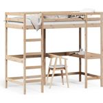 vidaXL Hochbett mit Schreibtisch 100x200 cm Massivholz Kiefer 842846