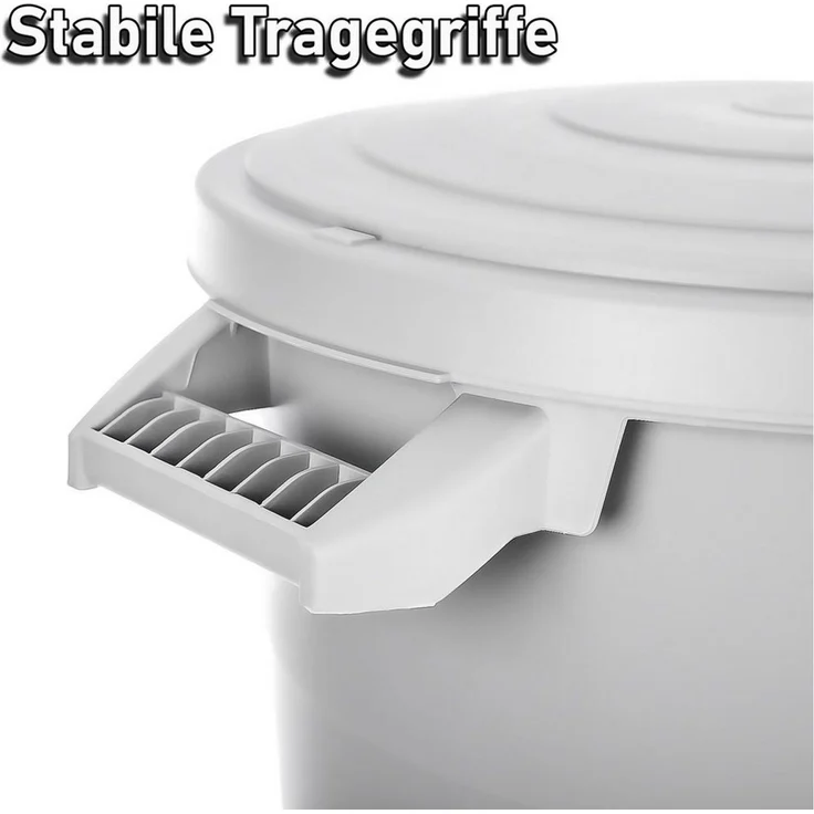 BigDean 2X wetterfeste Universaltonne mit Deckel und 2 stabilen Tragegriffen 80 Liter GRAU - Regentonne Mülleimer - Indoor und Outdoor geeignet - Made in Europe – Bild 2