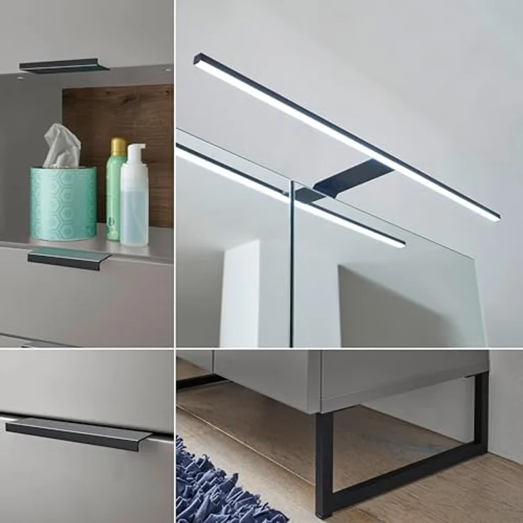 BASIC by Balculina Spiegelschrank Denver Spiegelschrank, Badezimmerschrank BxHxT 80x75x22 (1-St) Breite 80 cm, Tür L/R montierbar, Softclose – Bild 8