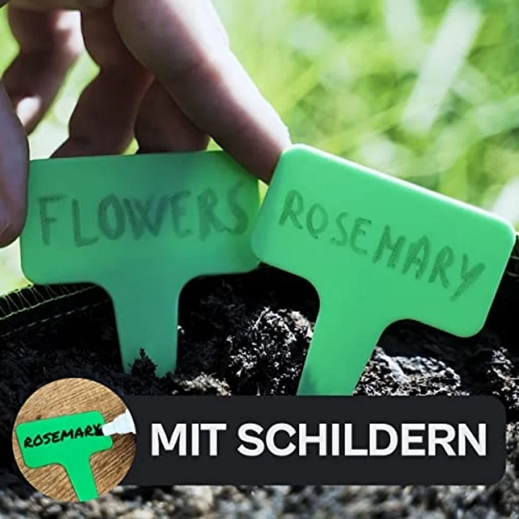 Praknu Pflanzkübel Hochbeet Pflanzsack 70L - 3-STK Vliesstoff - 3 Schilder - Beschriften (3er Set, 3 St), mit Griff - Für Gemüse, Pflanzen & Blumen - Stofftöpfe - Grow Töpfe – Bild 3