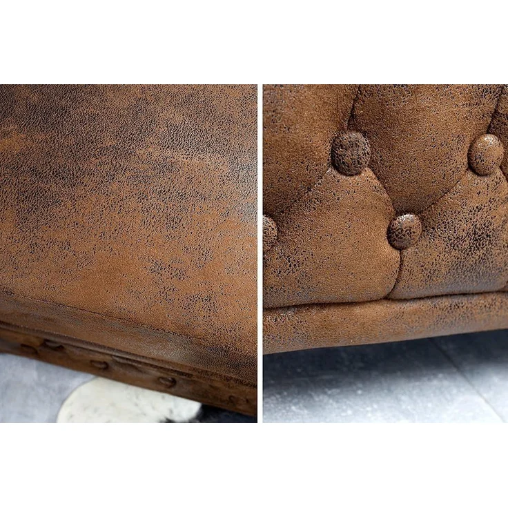 riess-ambiente Sessel CHESTERFIELD 110cm antik braun (Einzelartikel, 1-St), Wohnzimmer · Microfaser · mit Armlehne · Federkern – Bild 7