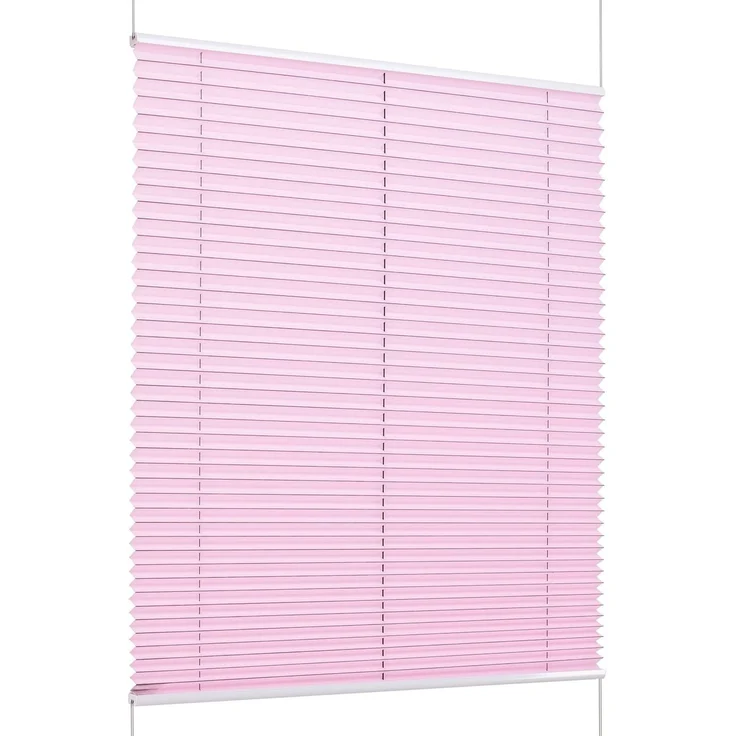 K-home Klemmfix-Plissee Florida Rosa 75x130 cm (B x L) einzigartiges Design mit bezauberndem Lichteffekt – Bild 1