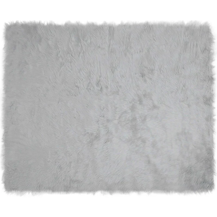 vidaXL Kunstschaffell Teppich Tafalla Grau 200 x 280 cm Polyester 42021529 – Bild 1