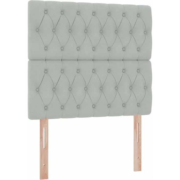 vidaXL Aufbewahrungsbett mit Matratze Hellgrau 90 x 190 cm Samt 3372057 – Bild 9
