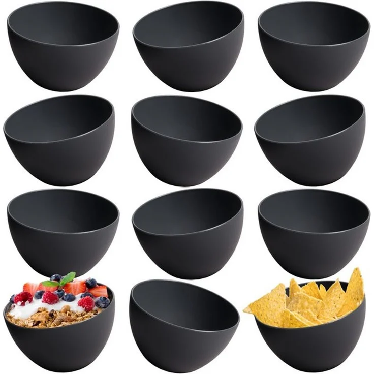 Hausfelder Müslischale Bowl Schüssel 12er Set (Anthrazit), Kunststoff, (12-tlg), Ø 13,5 cm, mikrowellengeeignet, spülmaschinengeeignet – Bild 4