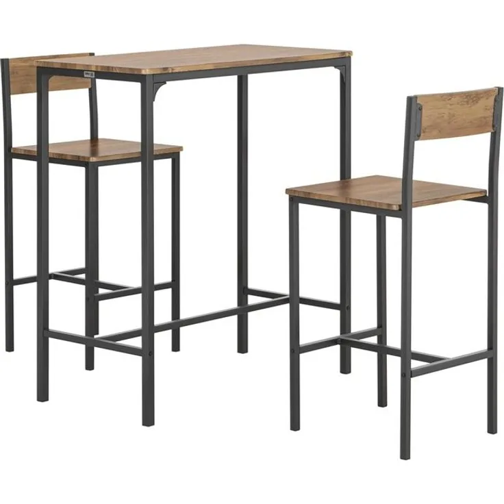 SoBuy OGT03-XL Essgruppe 2 Stühle, MDF, PVC-Beschichtung, Braun, 89 x 100 x 45 cm